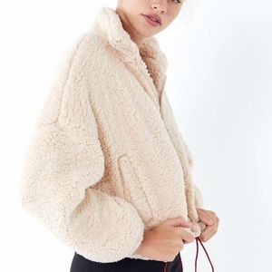 Urban Outfitters cropped teddy jacket